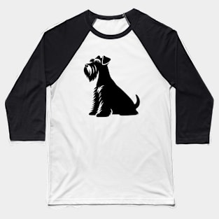 Schnauzer Dog Silhouette Baseball T-Shirt